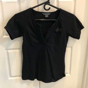 Armani Exchange Short Sleeve Rhinestone Logo Shirt